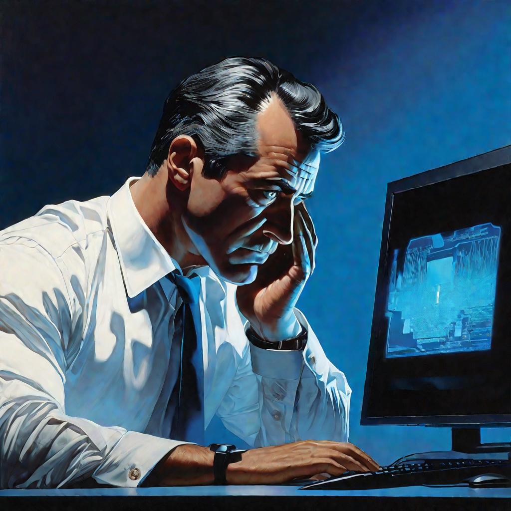 Портрет мужчины у компьютера