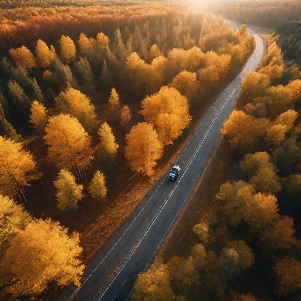 Фото дороги через лес