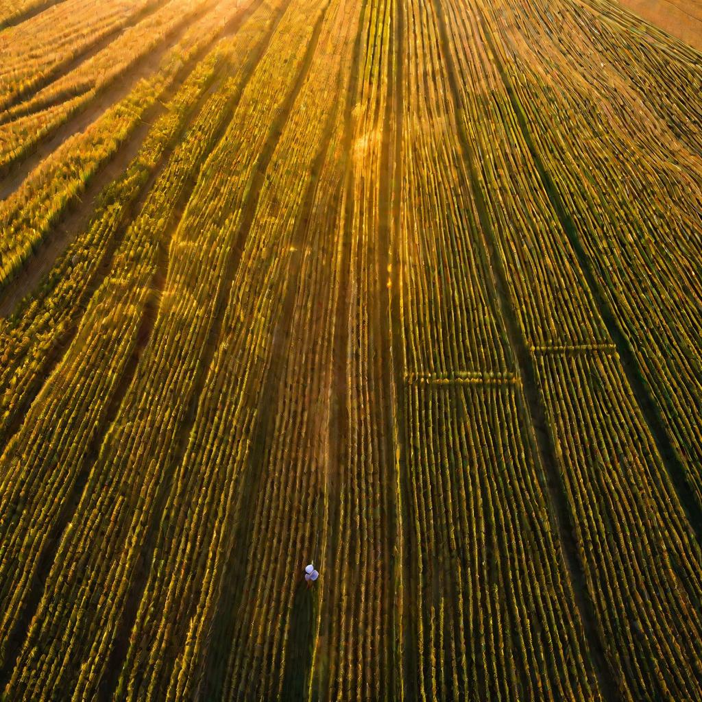 Пшеничное поле летом на закате