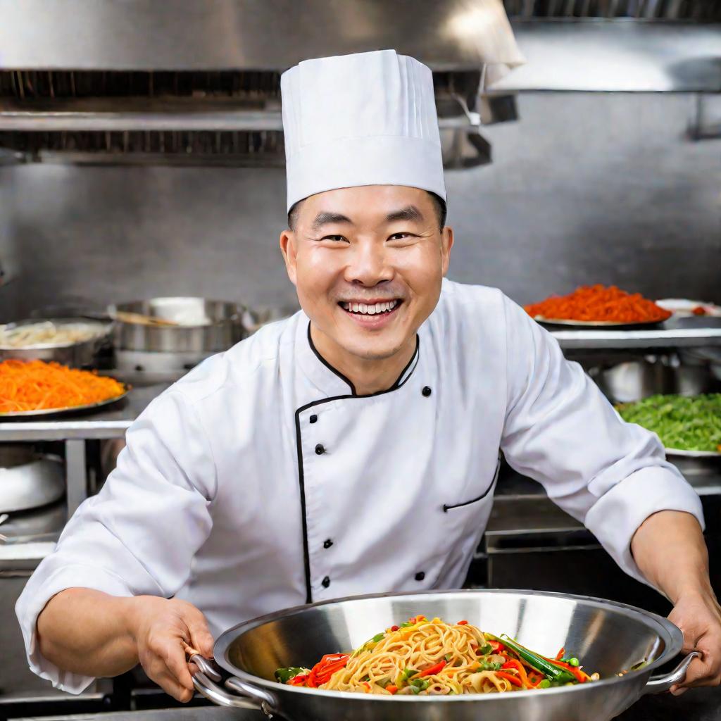 Портрет улыбающегося китайского повара