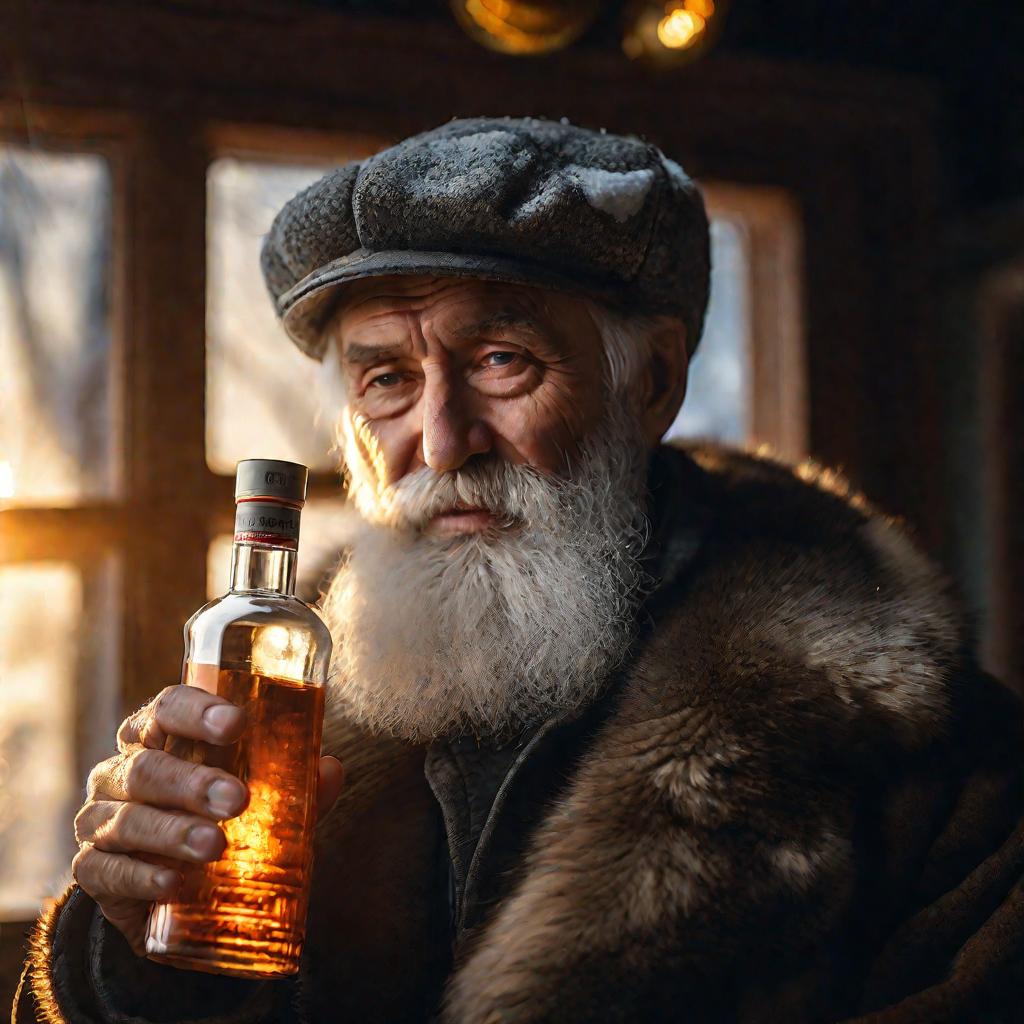 Портрет старика с водкой