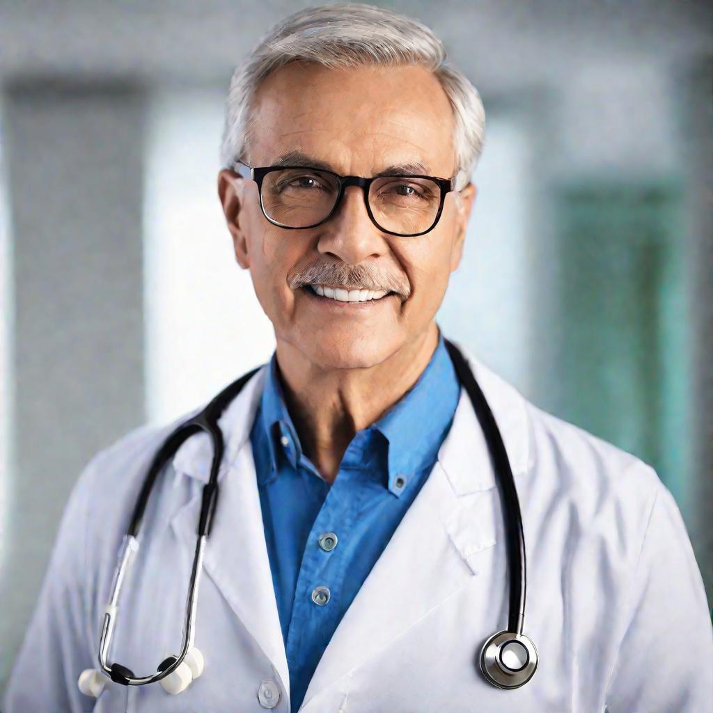 Портрет пожилого мужчины-врача