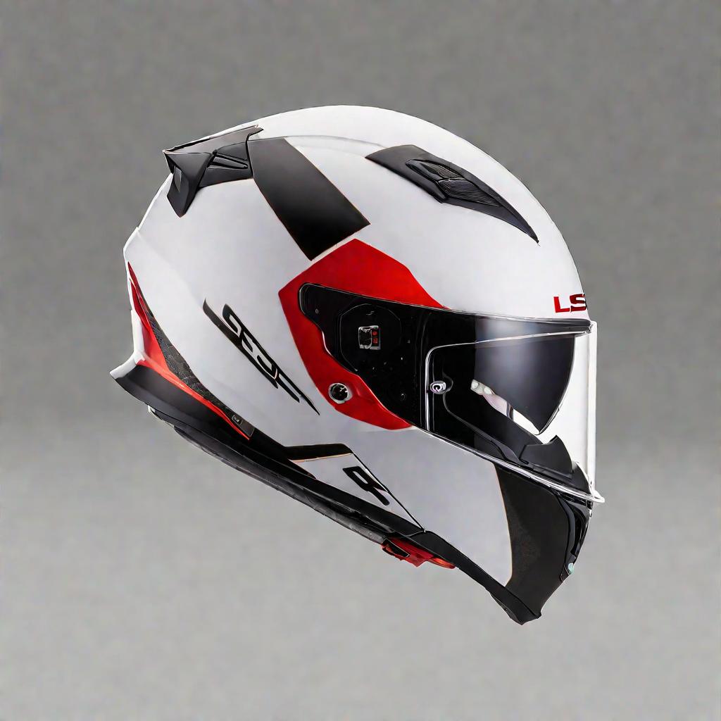 Шлем LS2 на белом фоне.
