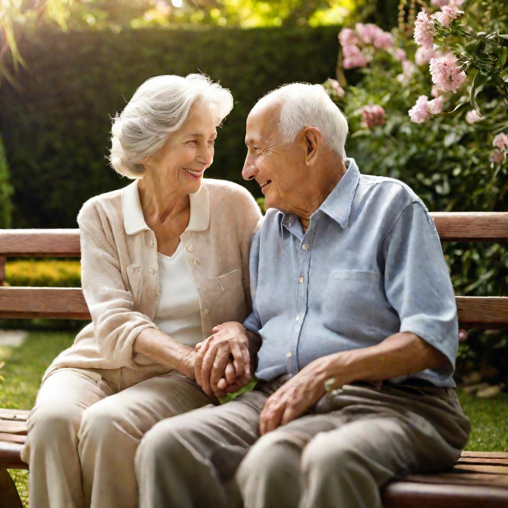 Счастливая пожилая пара