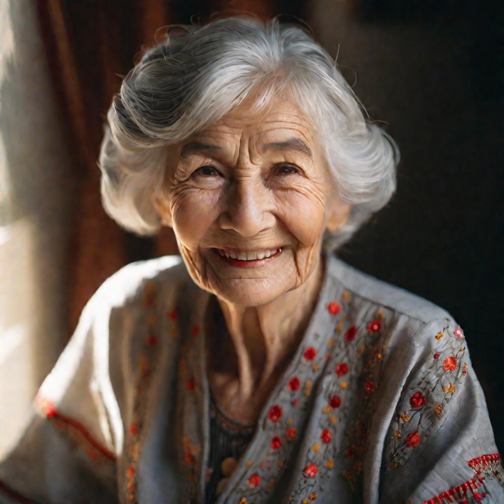 Портрет пожилой женщины в традиционной одежде