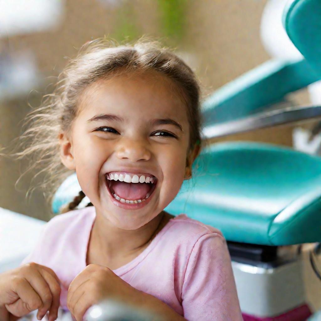 Девочка в стоматологическом кресле
