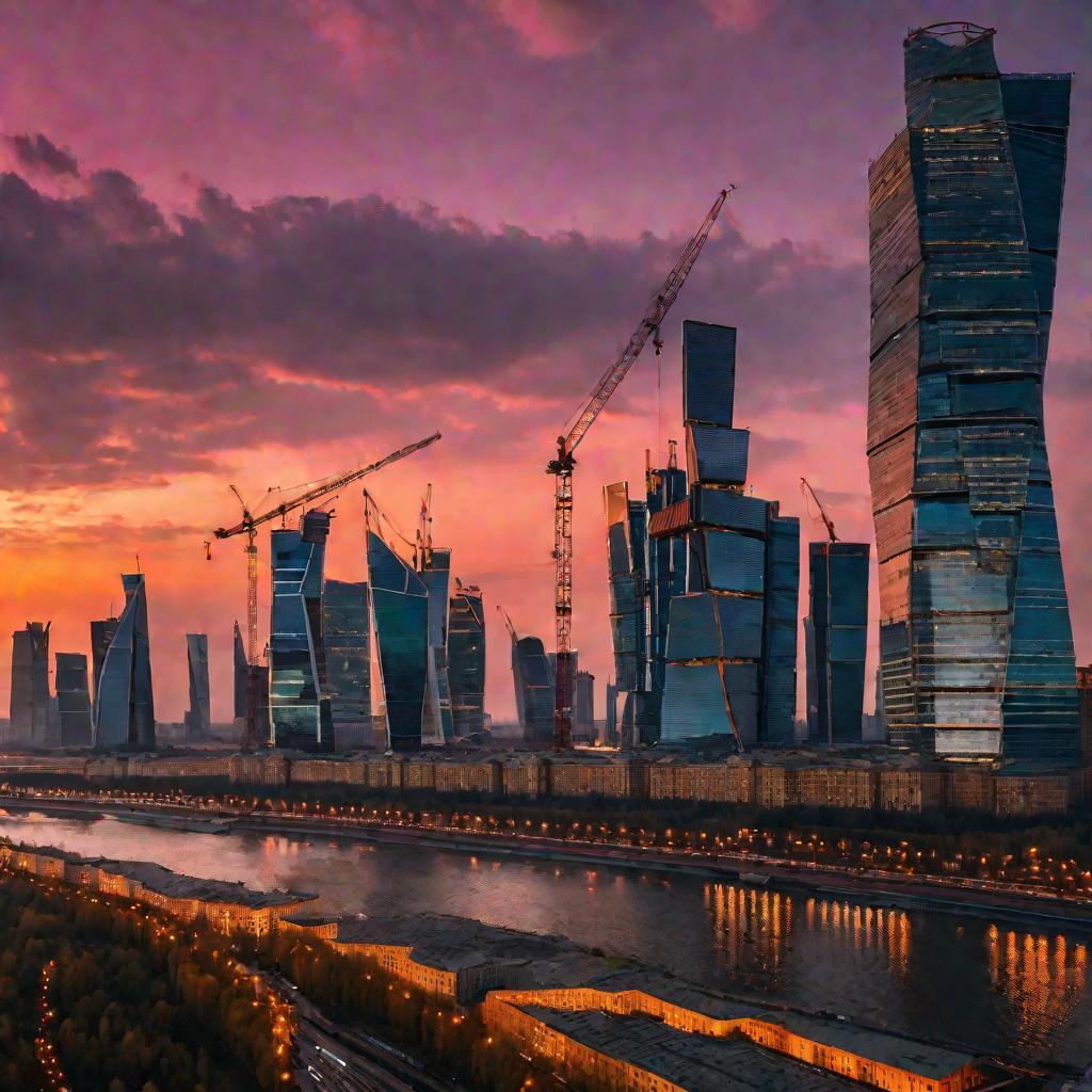 Московский небоскреб закате