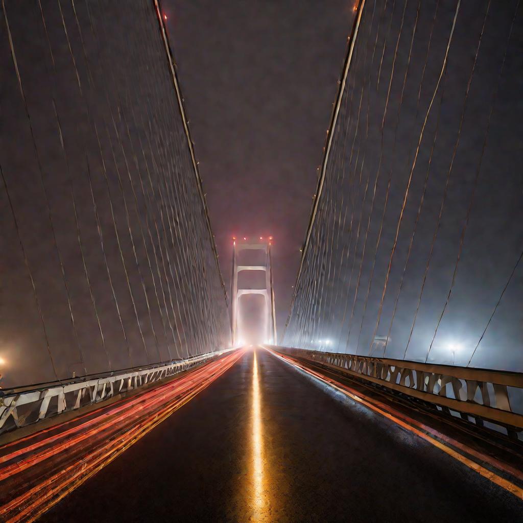 Мост Фрунзенский ночью