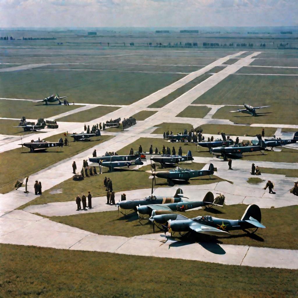 Советские самолеты на аэродроме