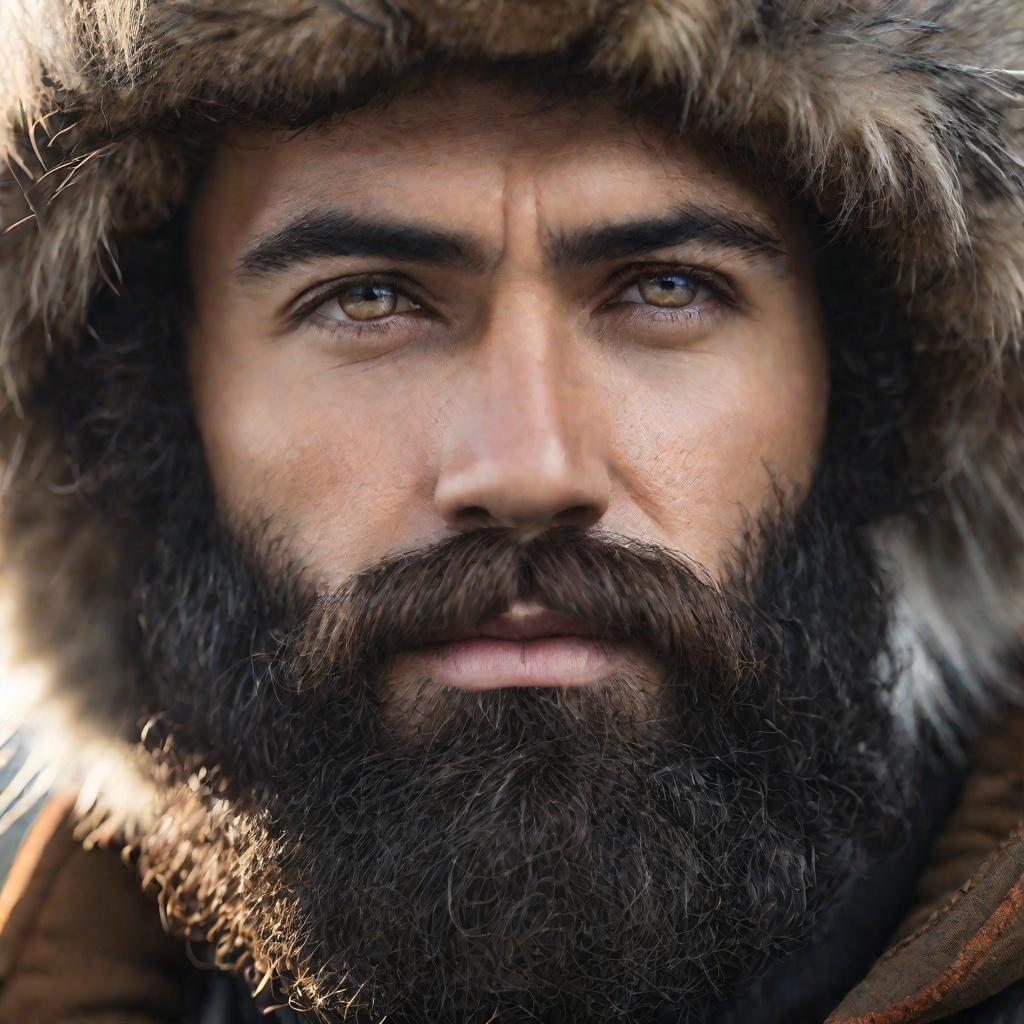 Портрет задумчивого бородатого мужчины.