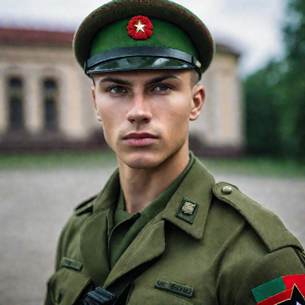 Портрет молодого белорусского солдата