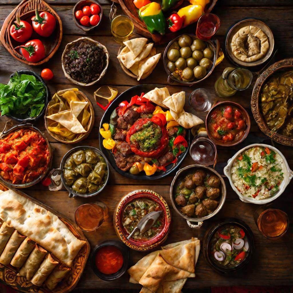 Стол с армянскими блюдами