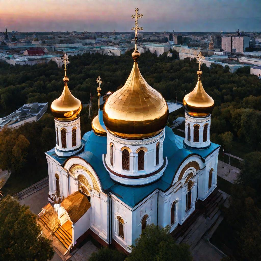 Русская церковь в сумерках