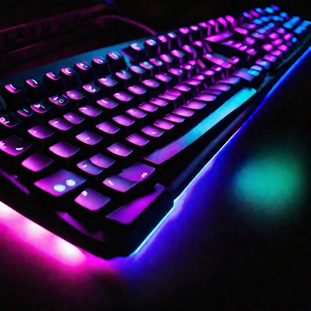 Подсвеченная RGB клавиатура для геймеров.