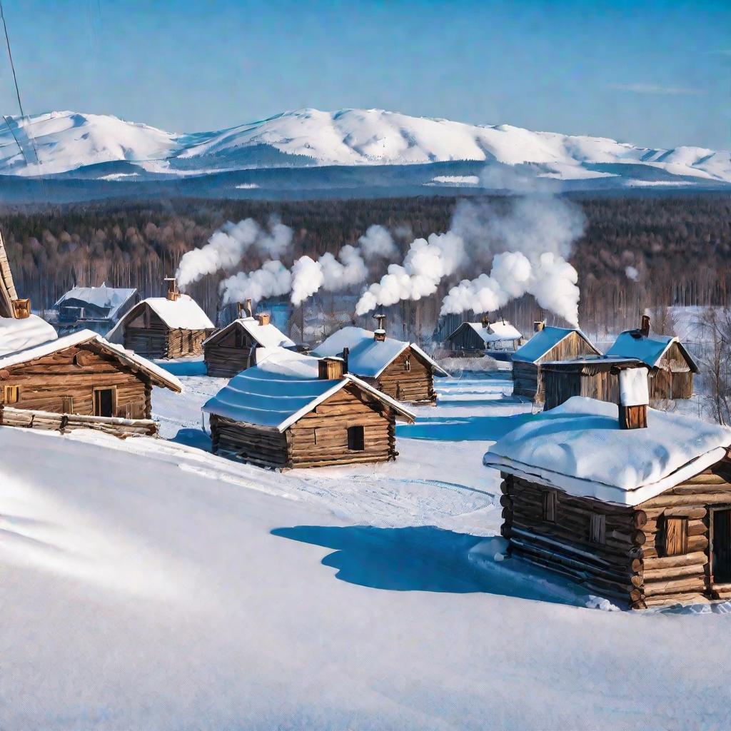 Русская деревня зимой