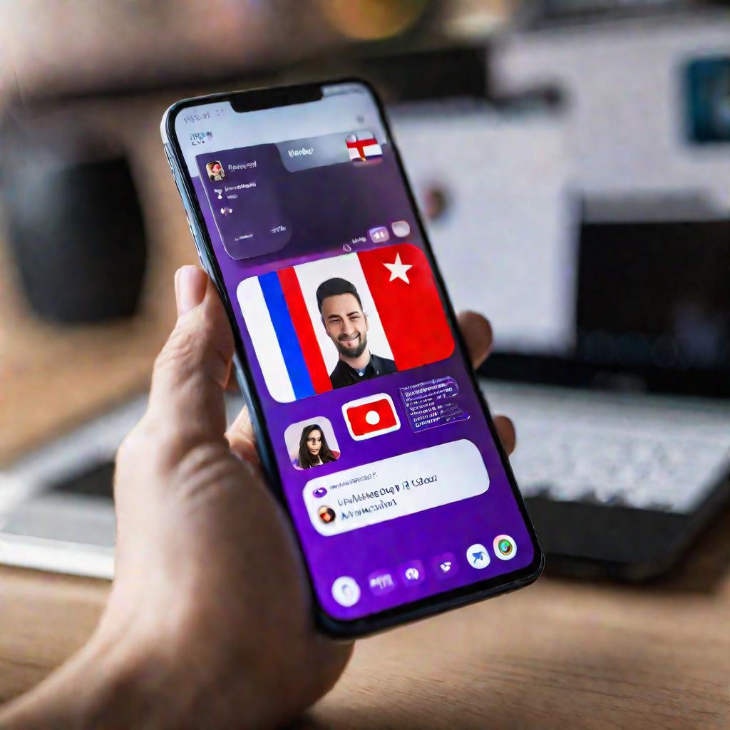 Видеозвонок через Viber с флагом России