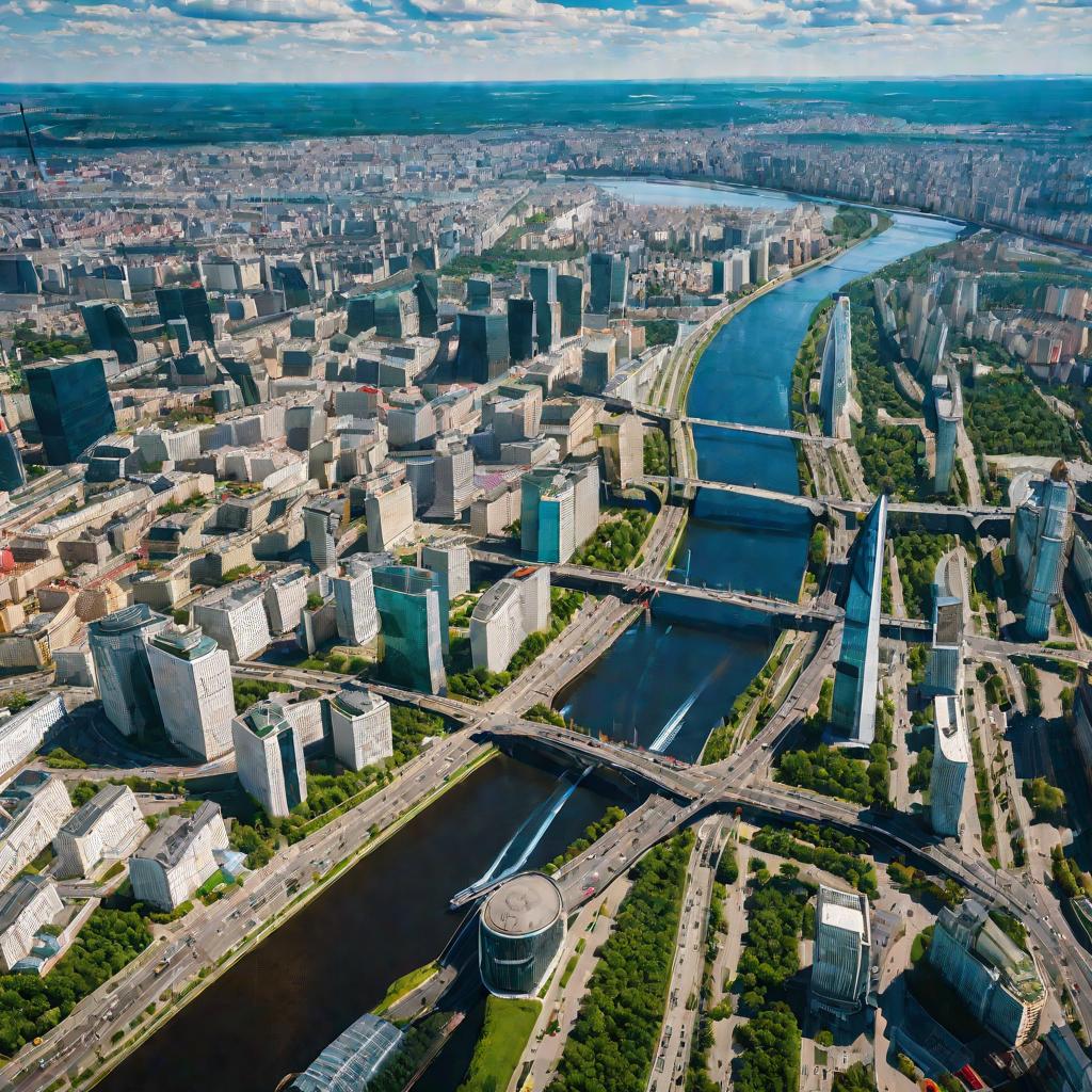 Солнечный летний день над городом