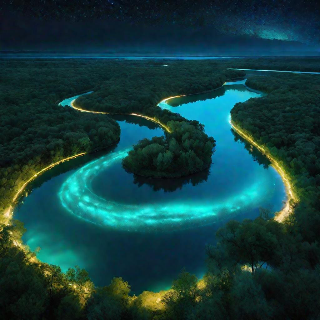 Светящаяся ночная река