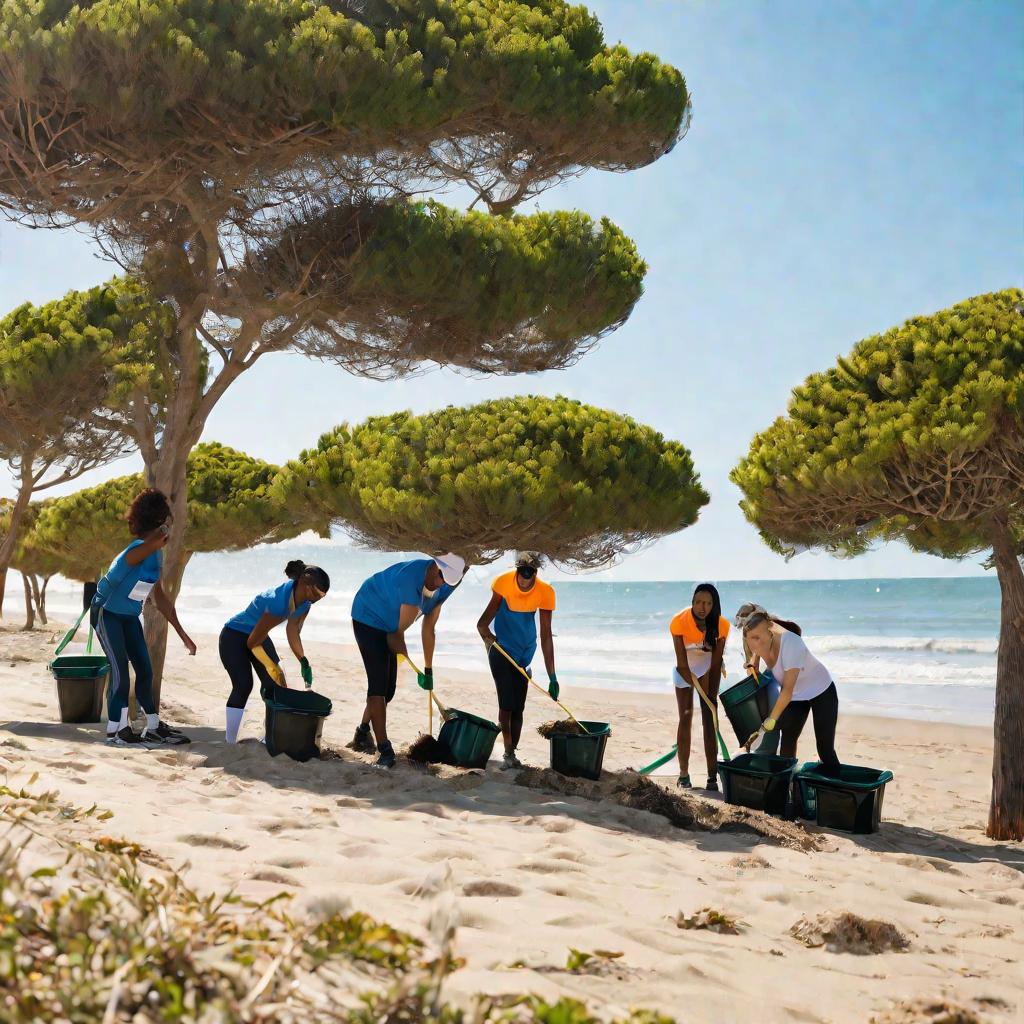 Волонтеры благоустраивают пляж