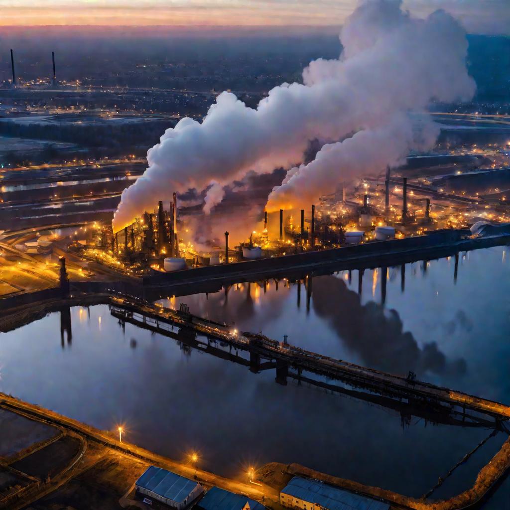 Загрязненный промышленный город, отравленный выбросами химических отходов, в том числе хлорида палладия.