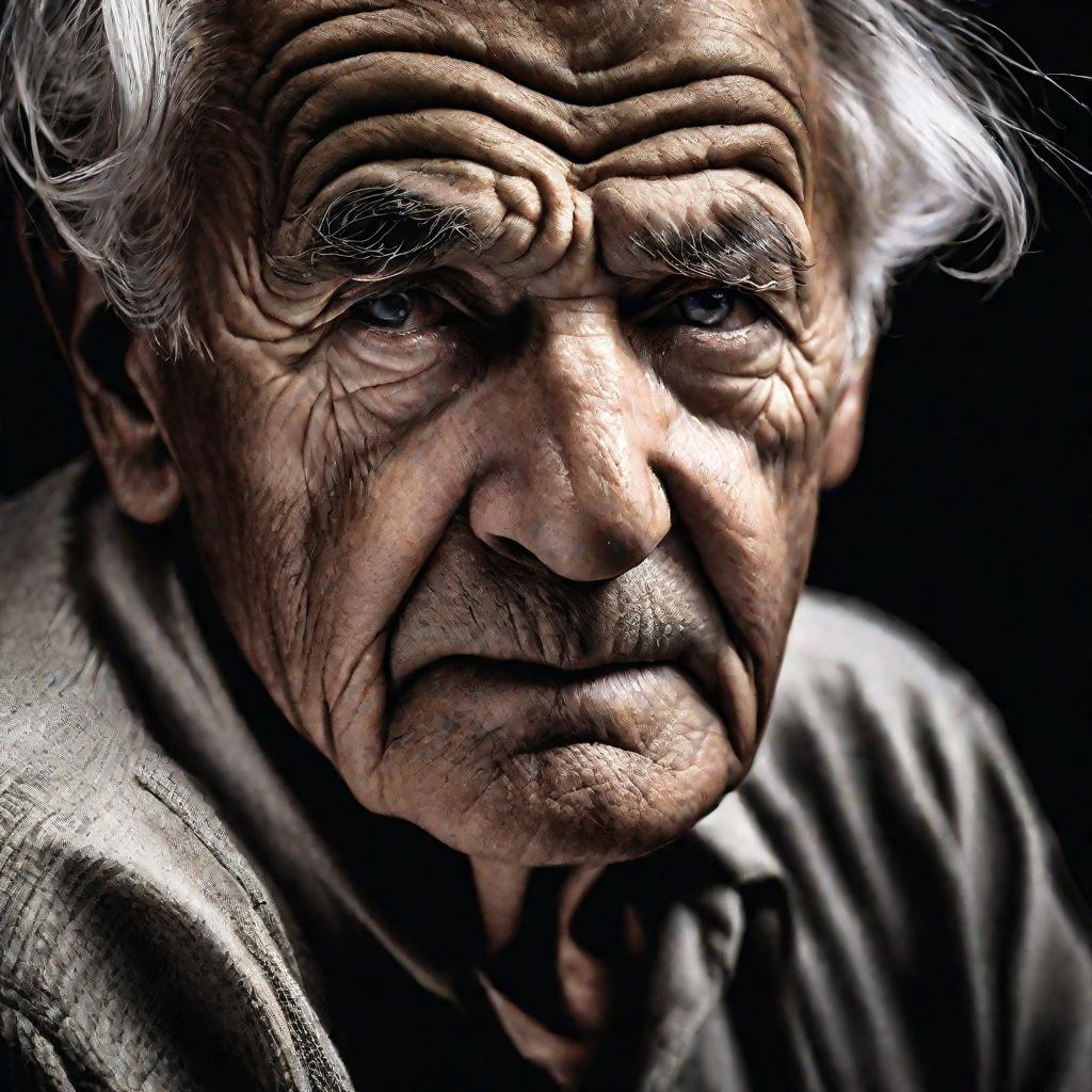 Портрет пожилого мужчины с твердым, убежденным взглядом.