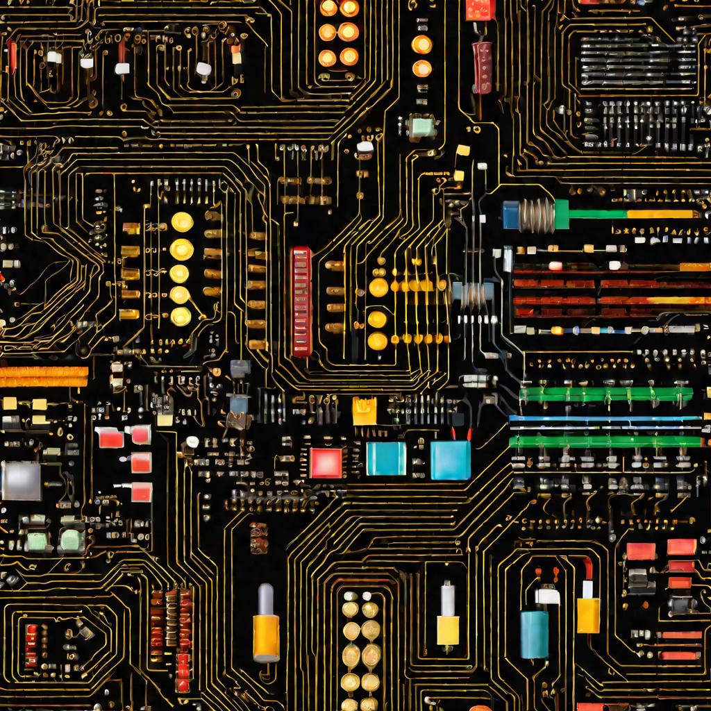 Печатная плата с разнообразными деталями