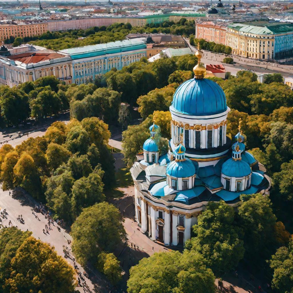 Группа друзей на улице Санкт-Петербурга