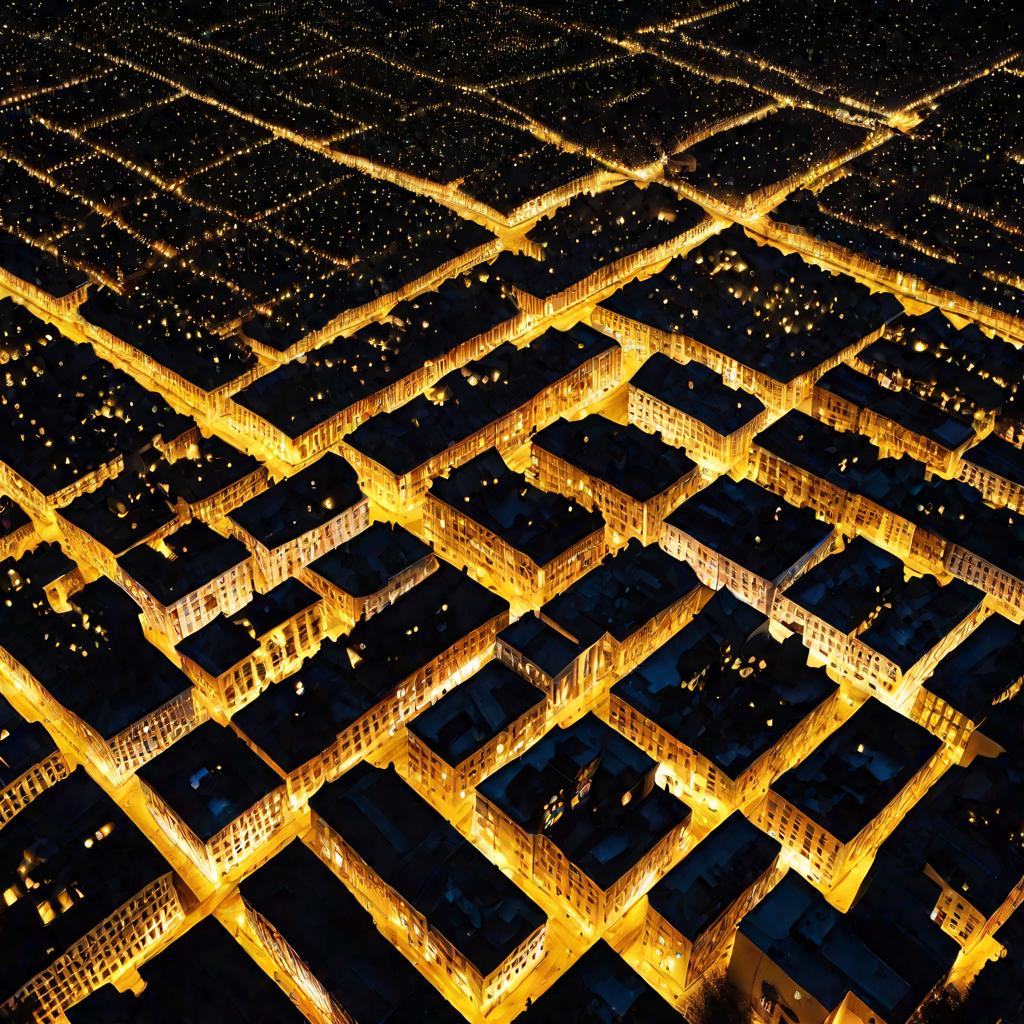 Ночной вид города сверху