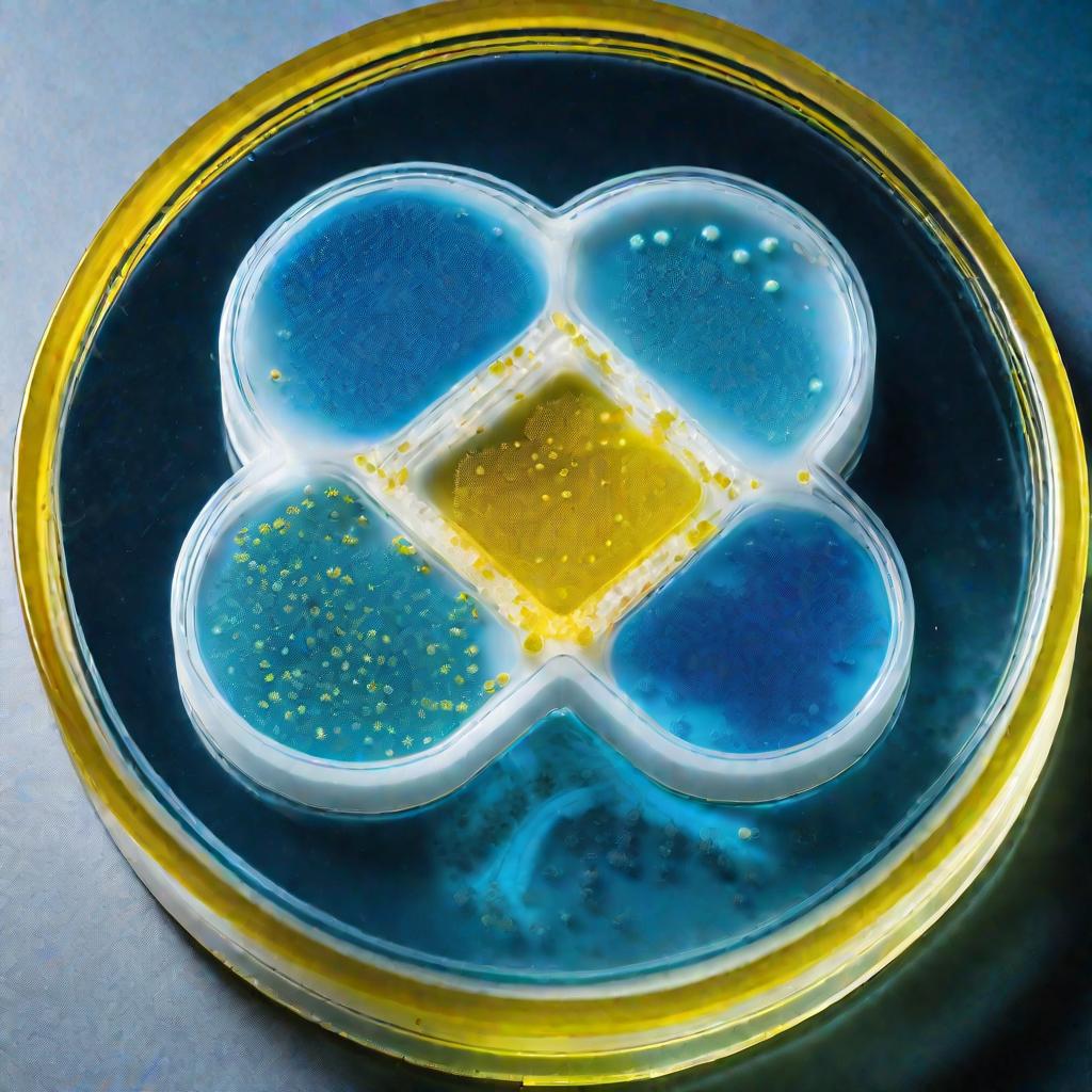 Чашка Петри с колониями микроорганизмов