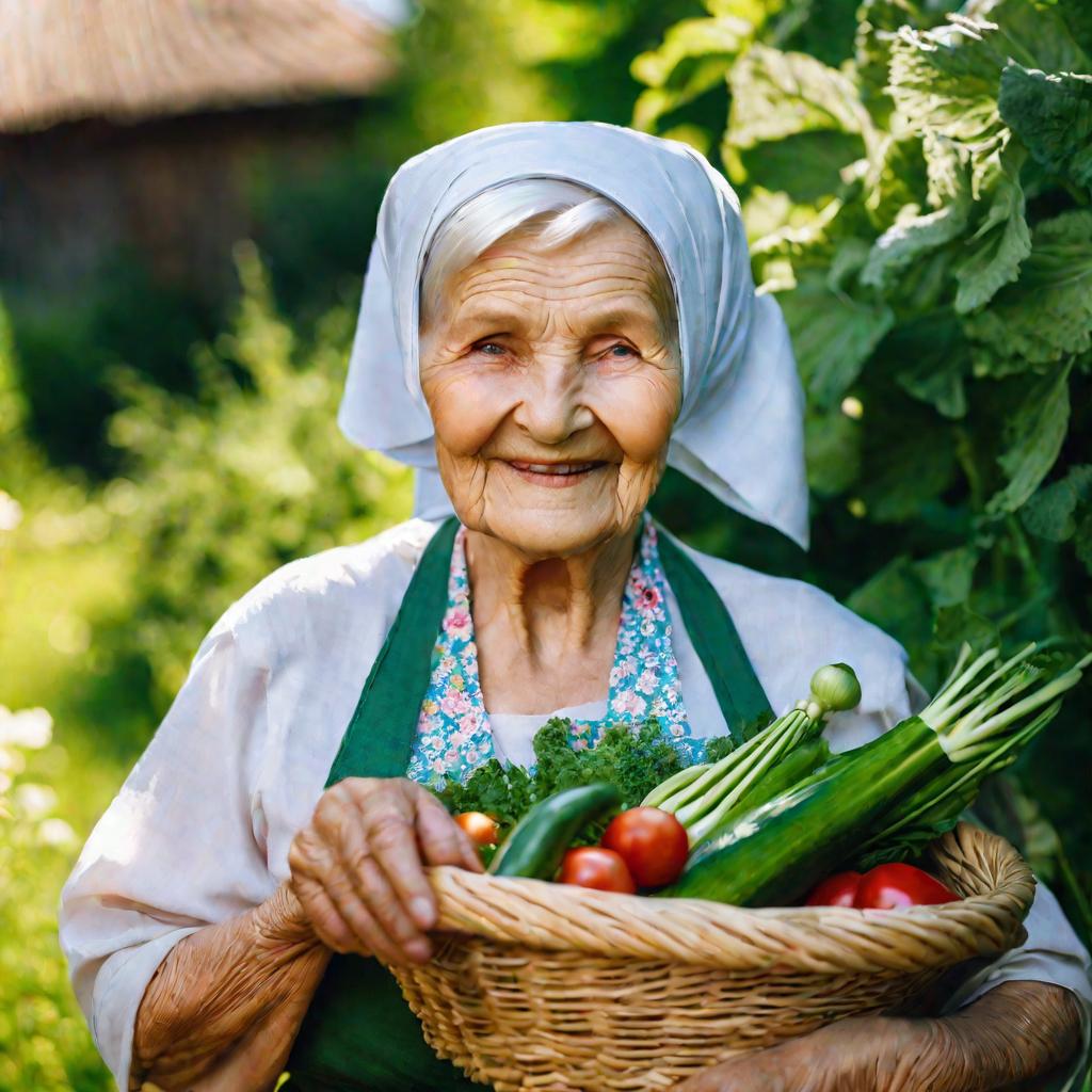 Бабушка с овощами