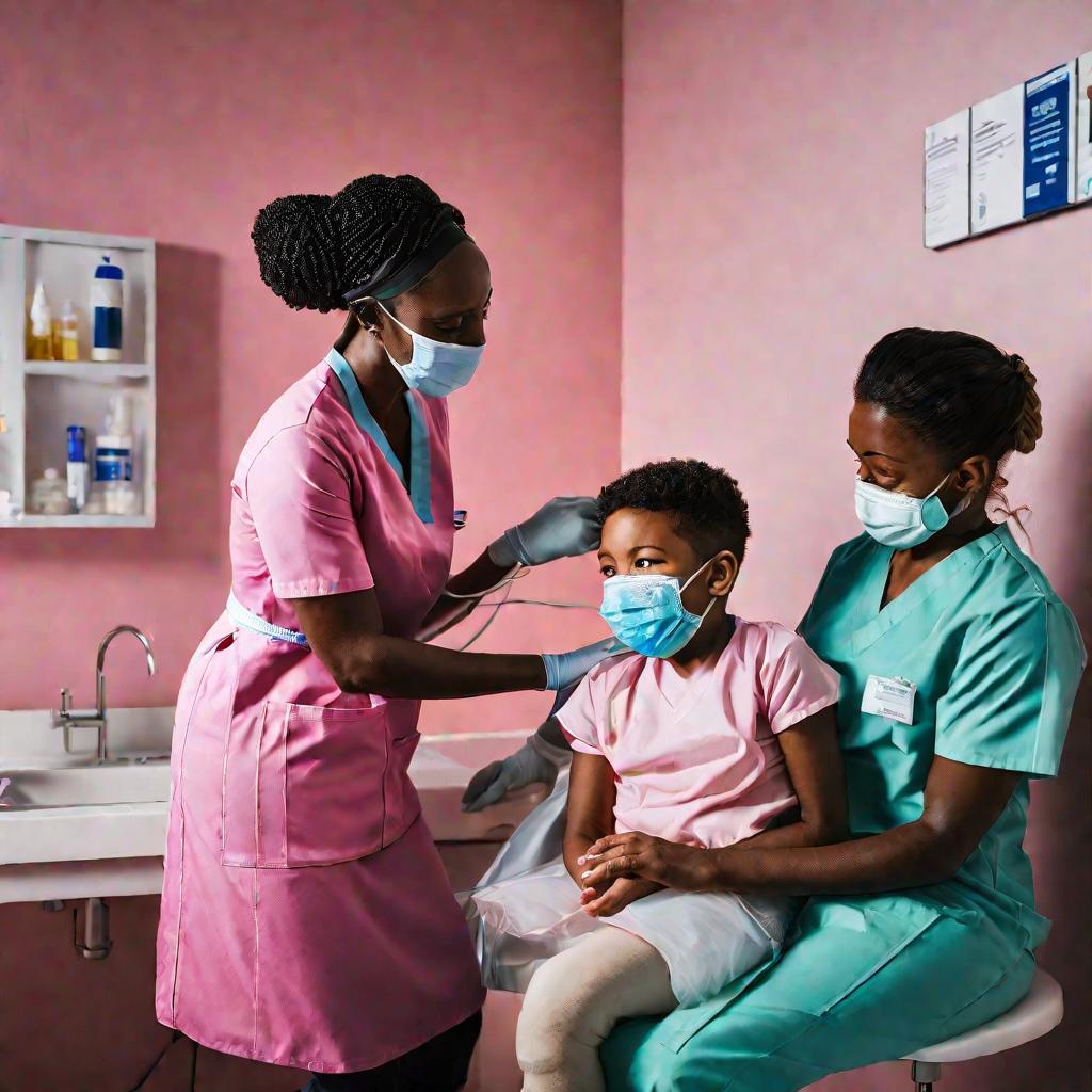Медсестра делает прививку маленькому мальчику