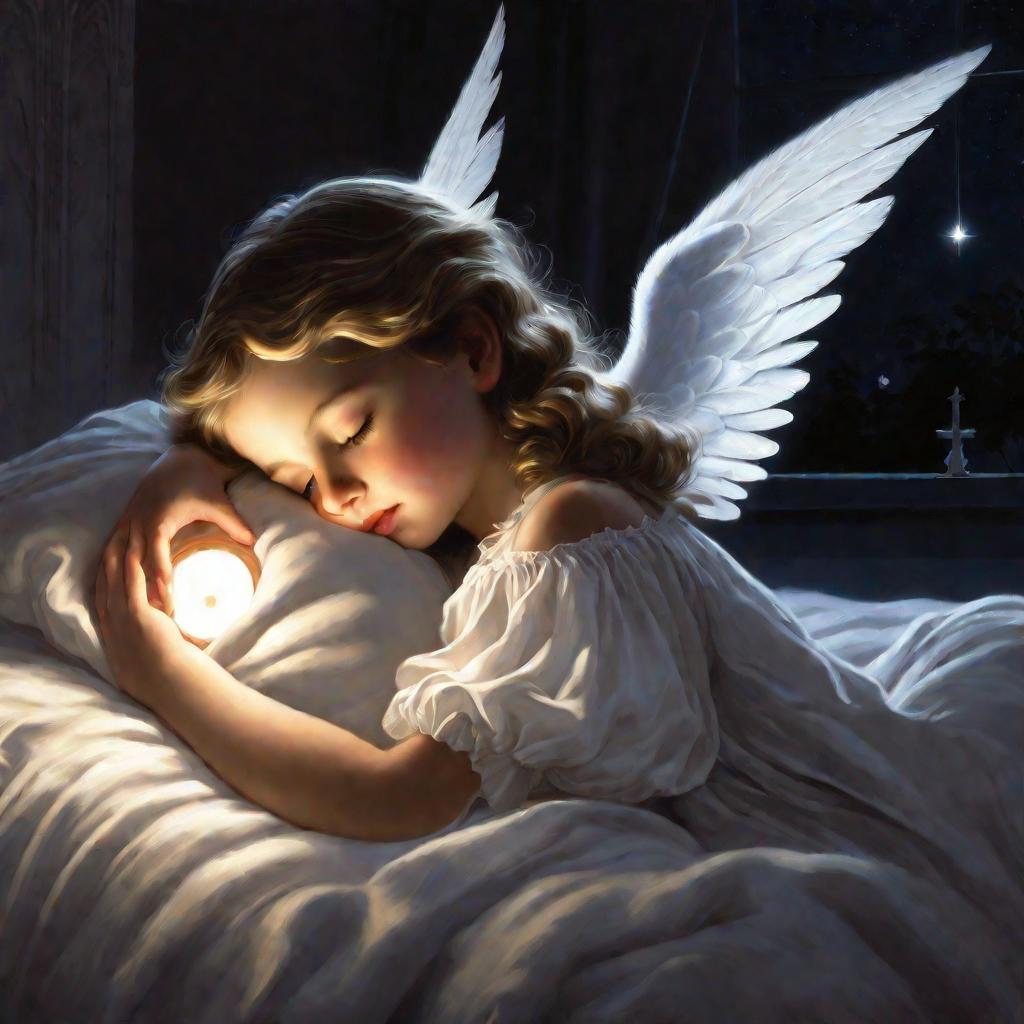 Ангел-хранитель над спящей девочкой