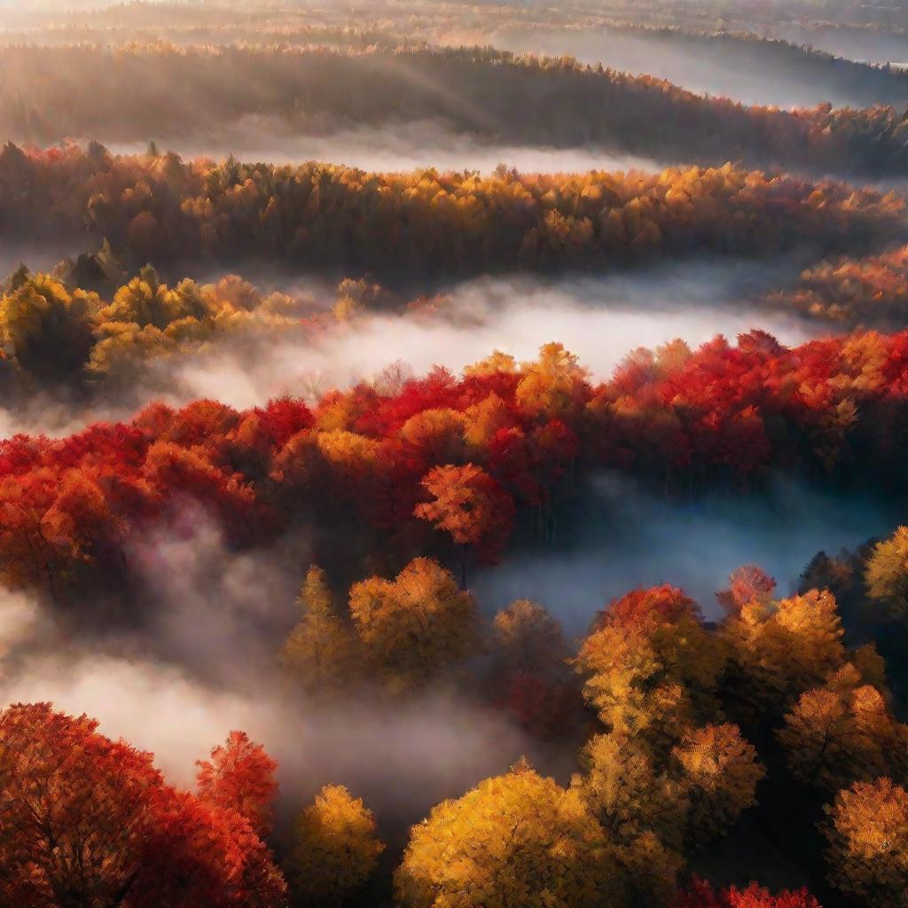 Осенний лес утром