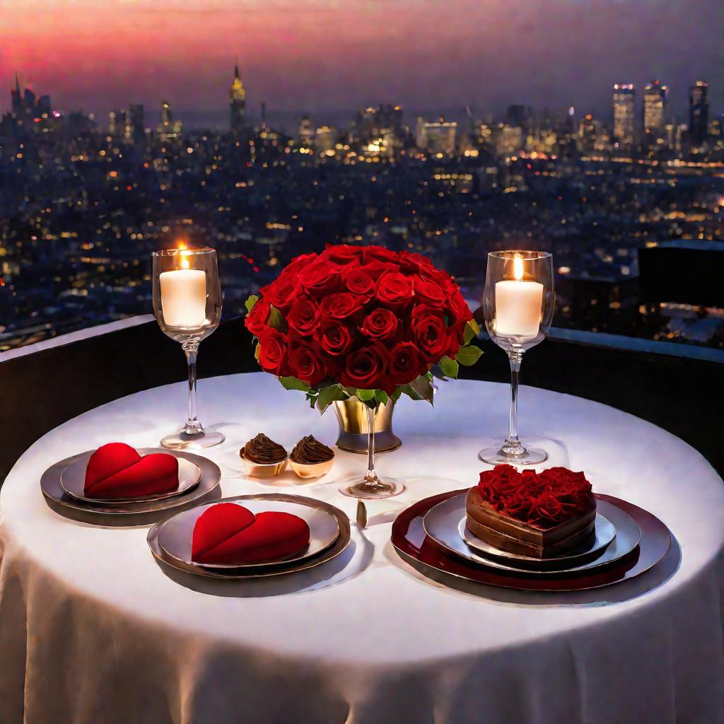 Романтический ужин пары на годовщину