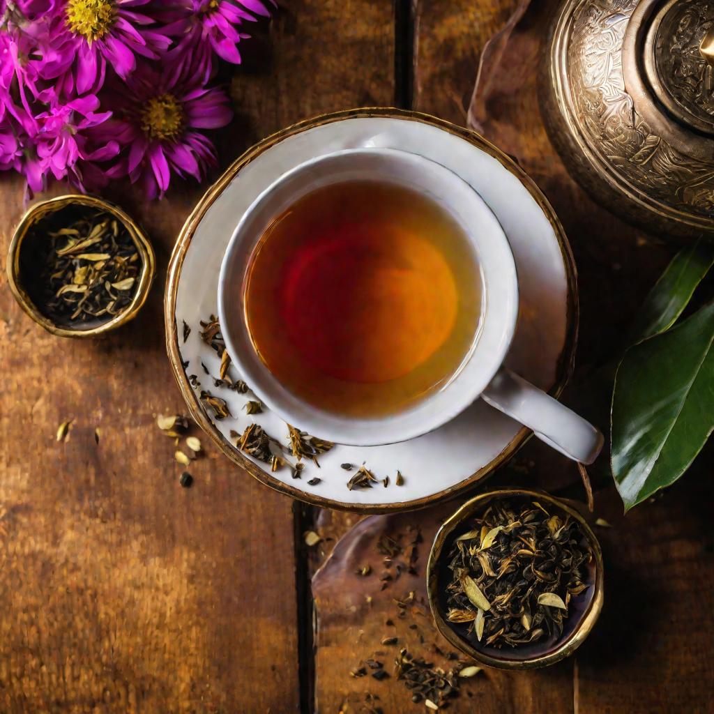 Кружка ароматного иван-чая на деревянном столе
