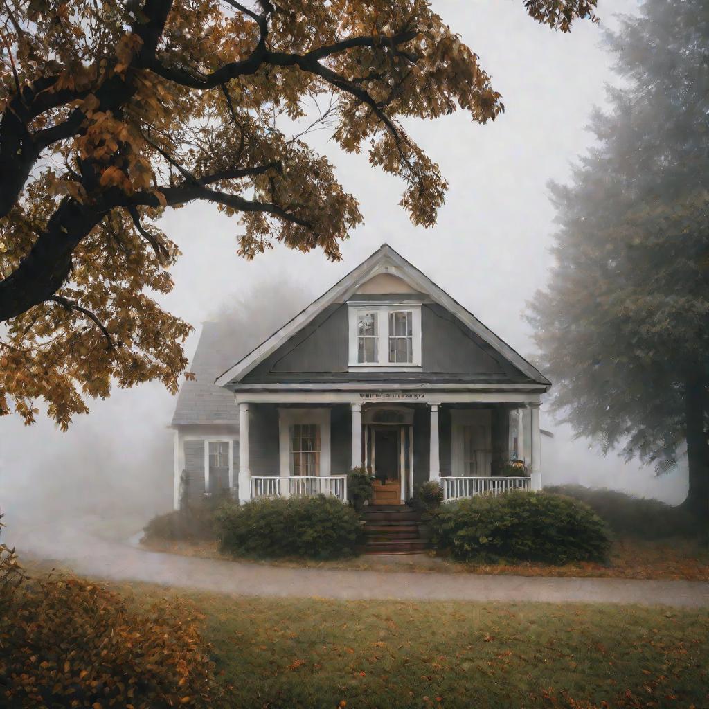 Дом в тумане с изношенным замком