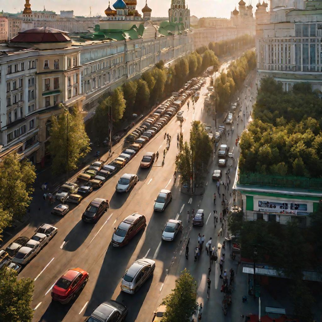 Улица Москвы с магазинами Билайн