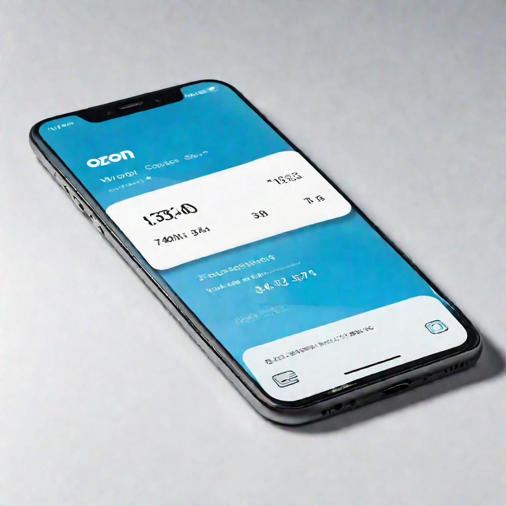 Экран смартфона с приложением Озон и виртуальной картой.