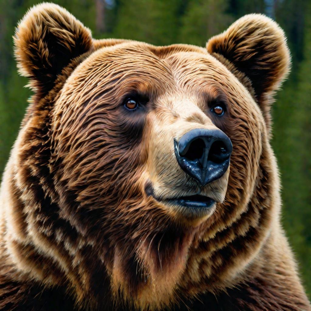 Портрет морды медведя