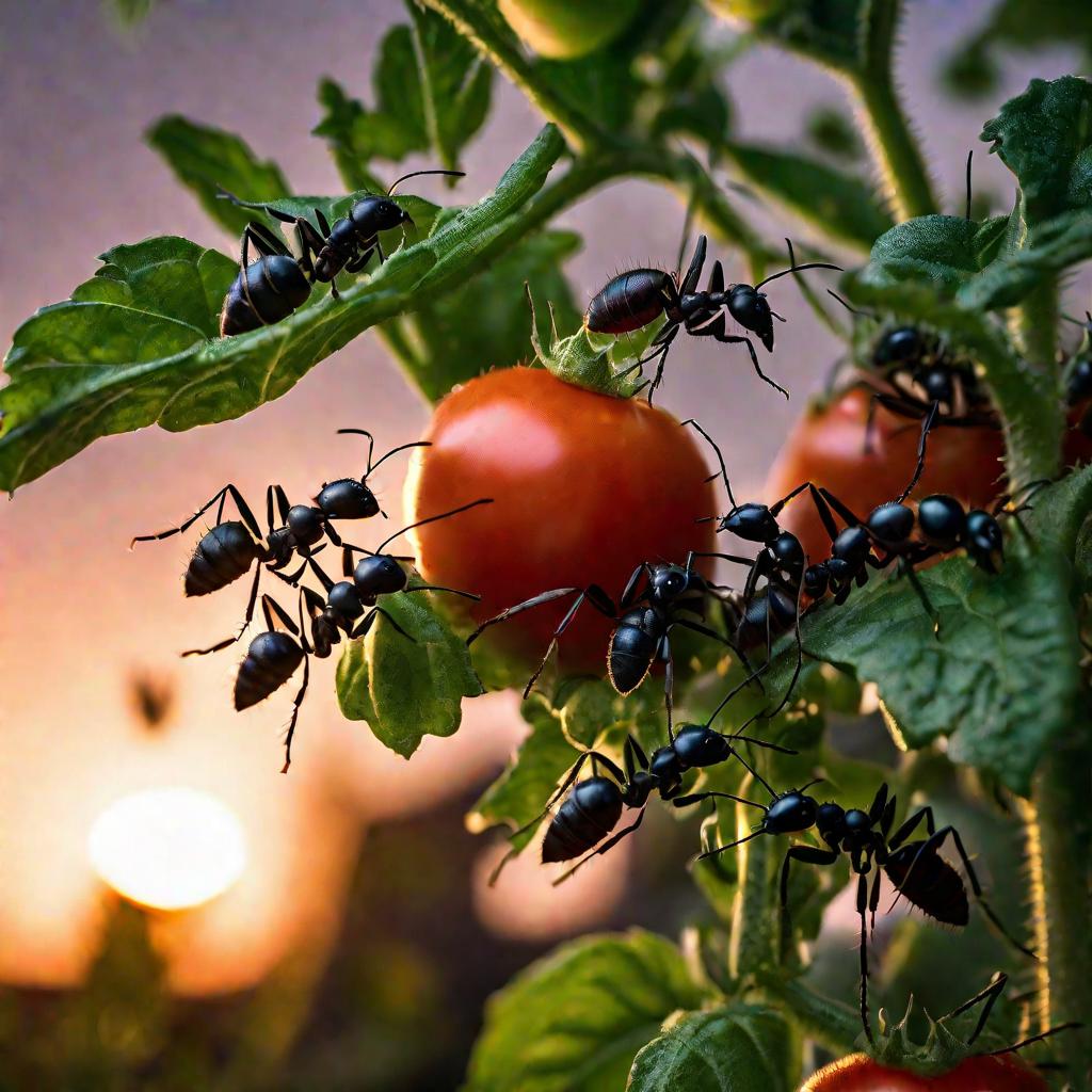 Муравьи на помидорах