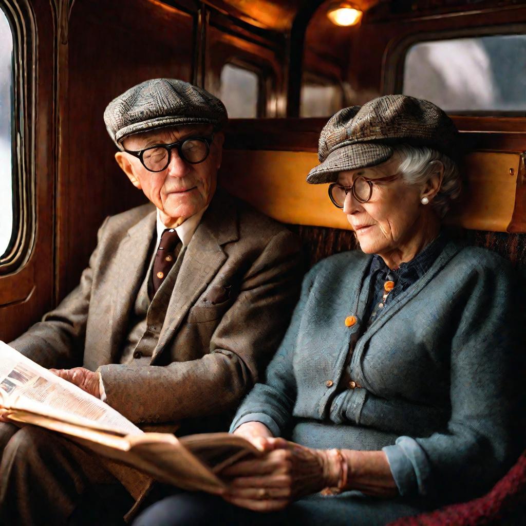 Пожилая пара в вагоне Аммендорф