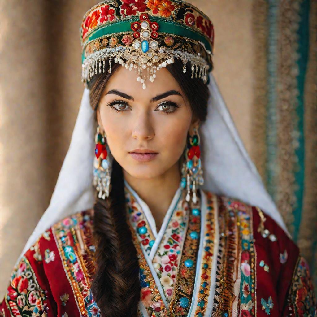 Портрет узбекской девушки в национальном костюме