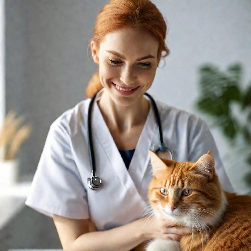 Ветеринар с котенком