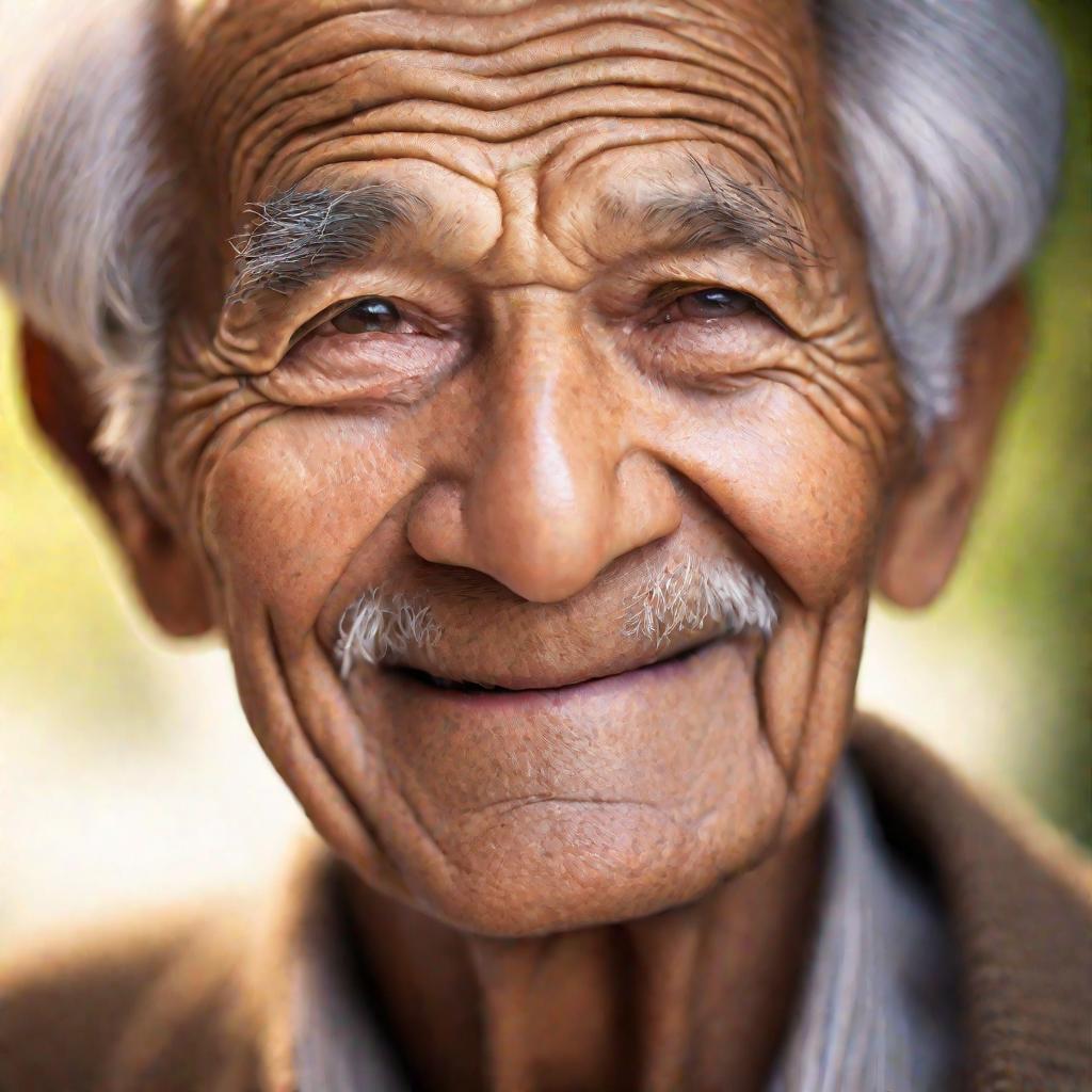 Портрет пожилого доброго мужчины.