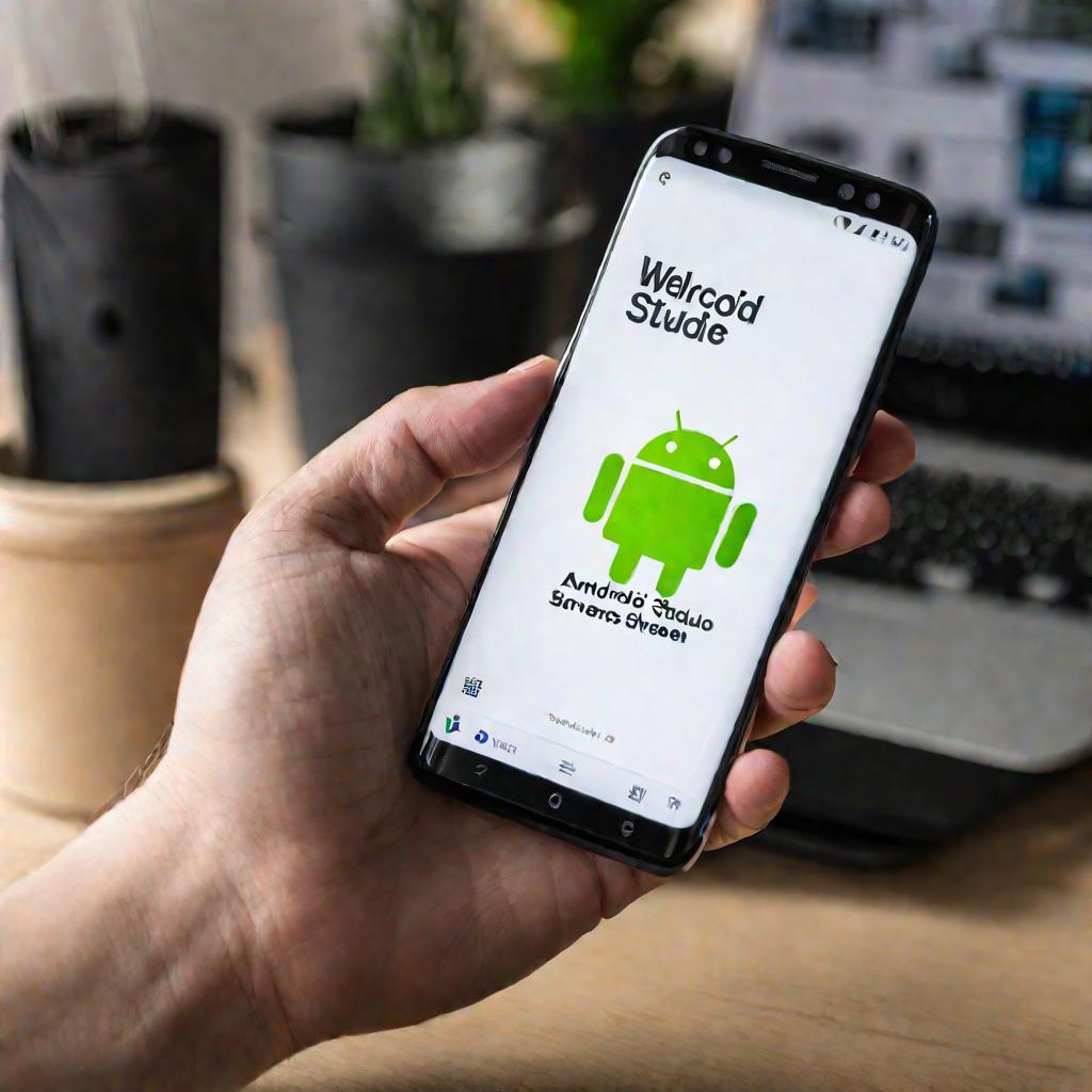 Телефон с открытым экраном Android Studio