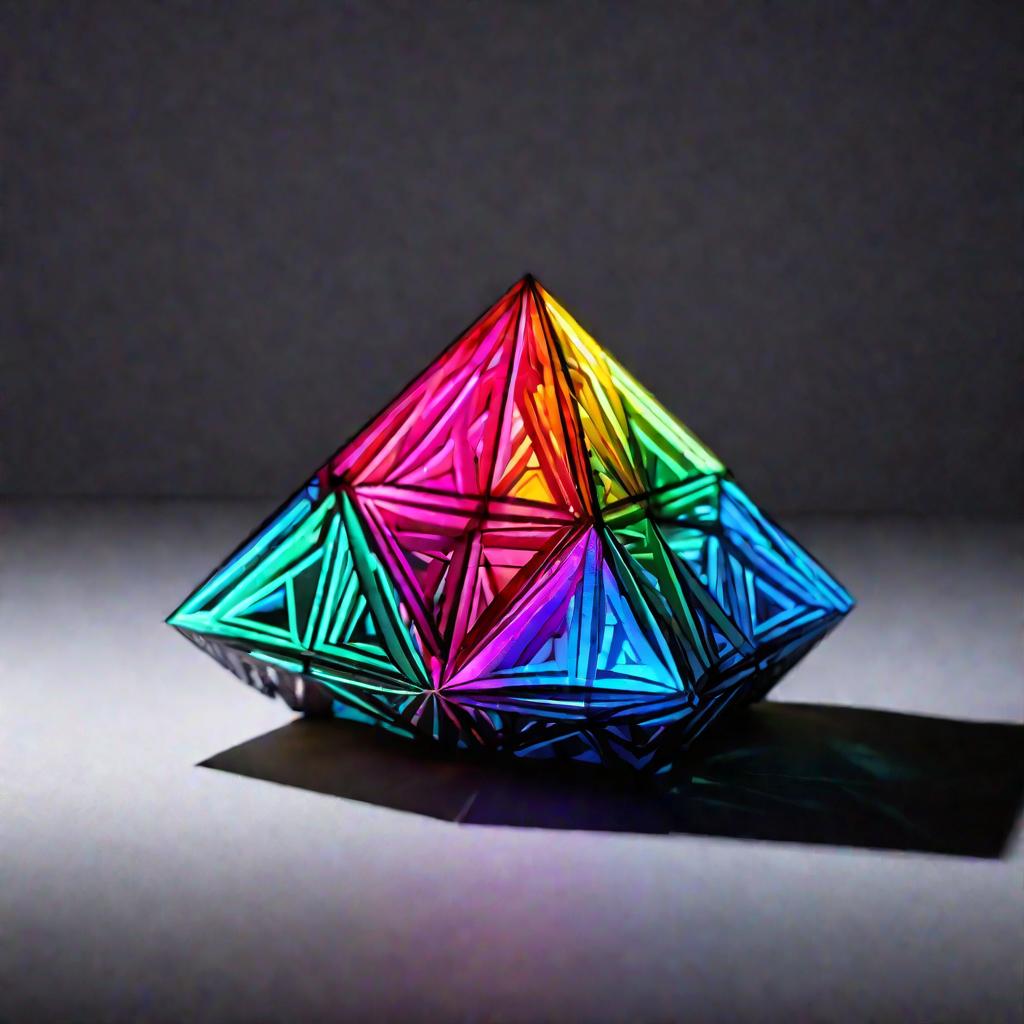 Бумажная модель неправильной пятиугольной пирамиды