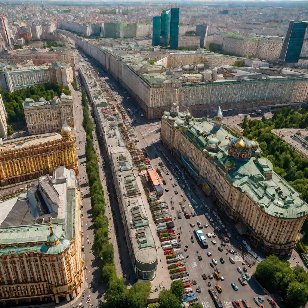 Вид на торговый район Москвы