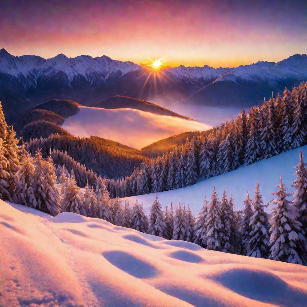 Схід сонця над горами
