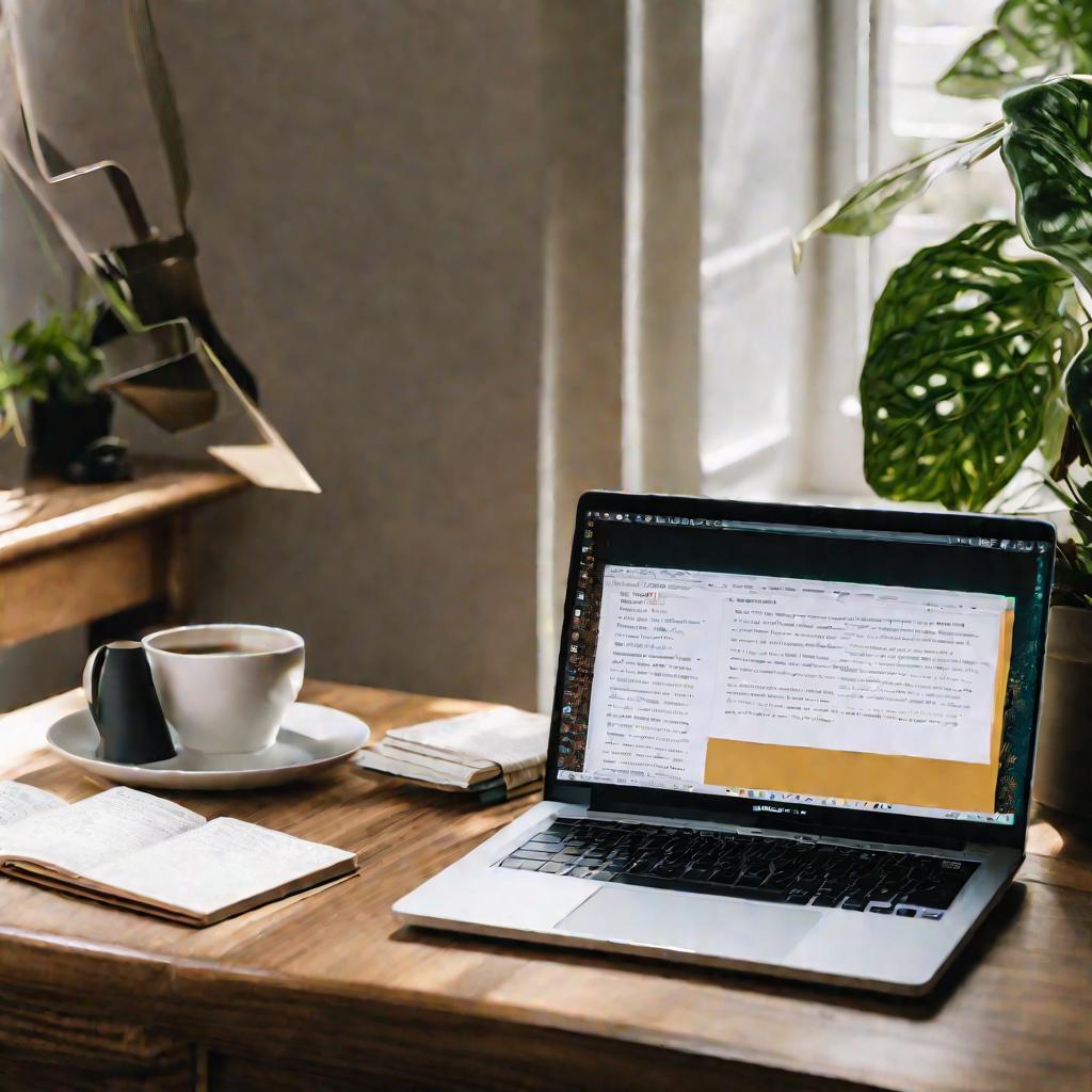 Ноутбук с открытым редактором кода JavaScript на столе