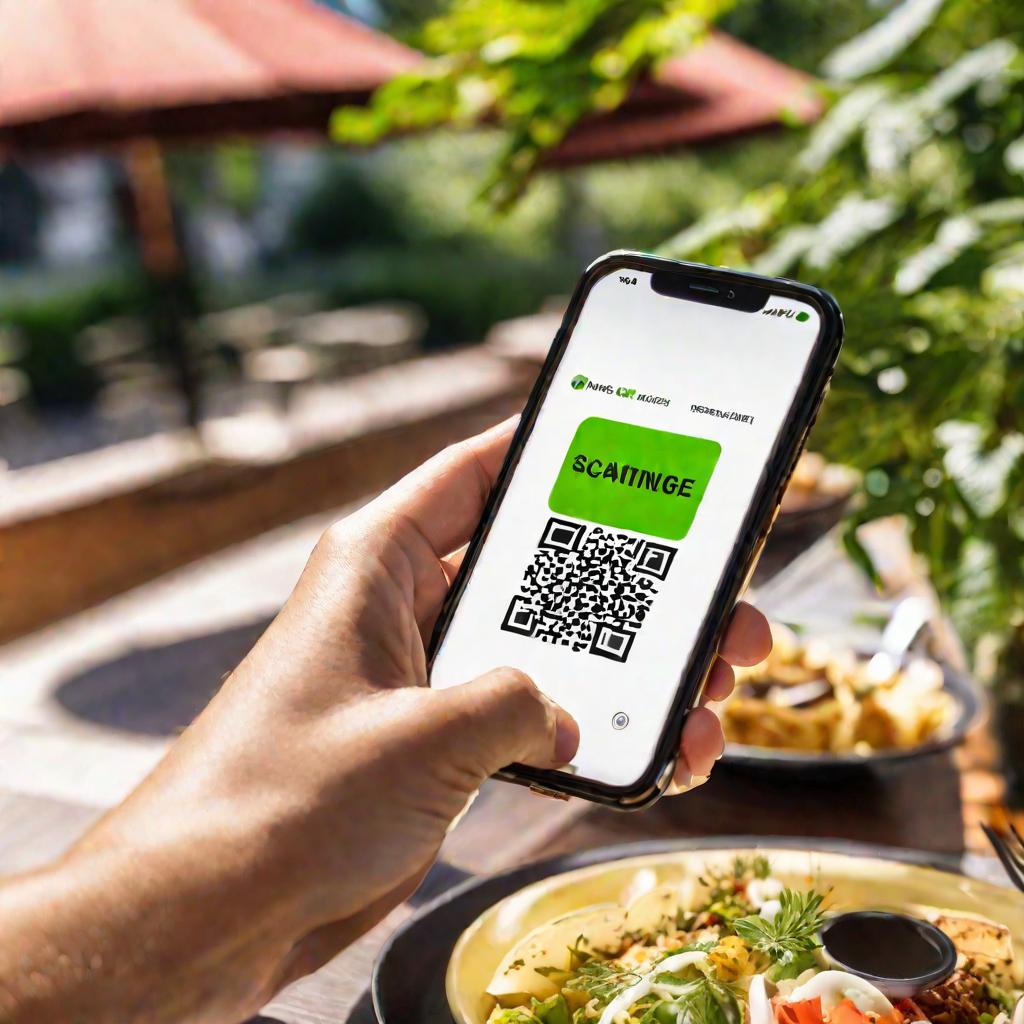 Сканирование QR-кода в меню ресторана